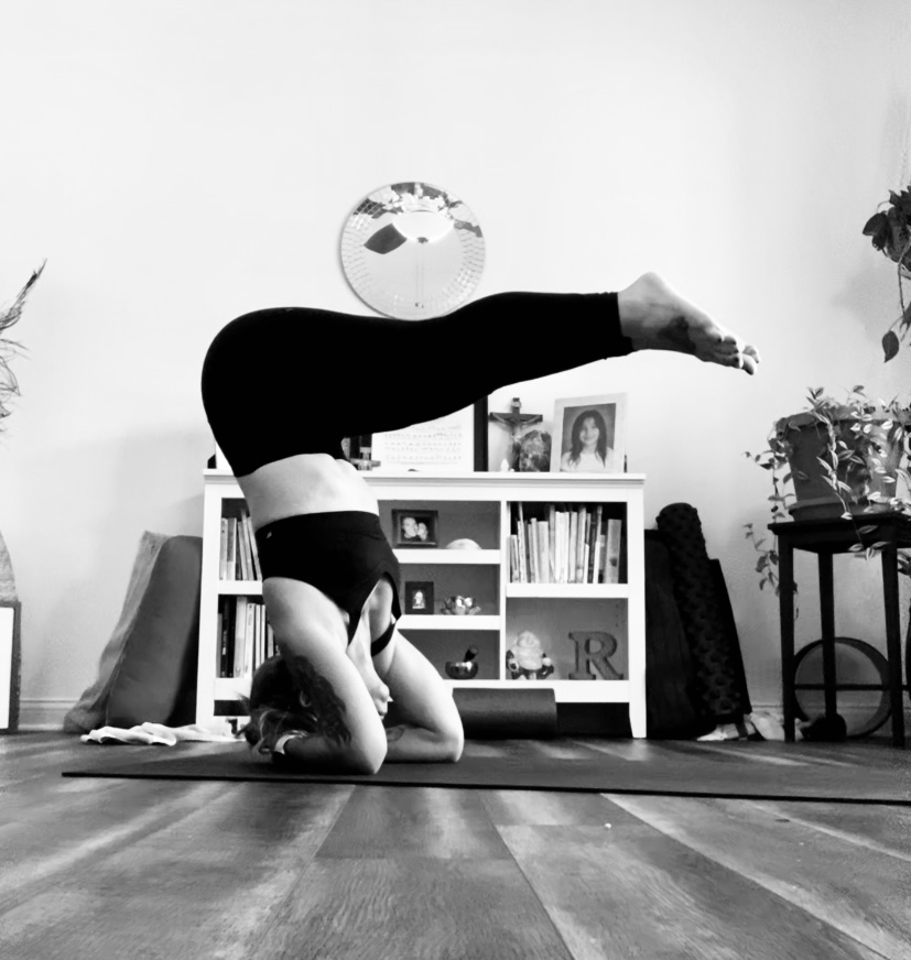 Woman in headstand