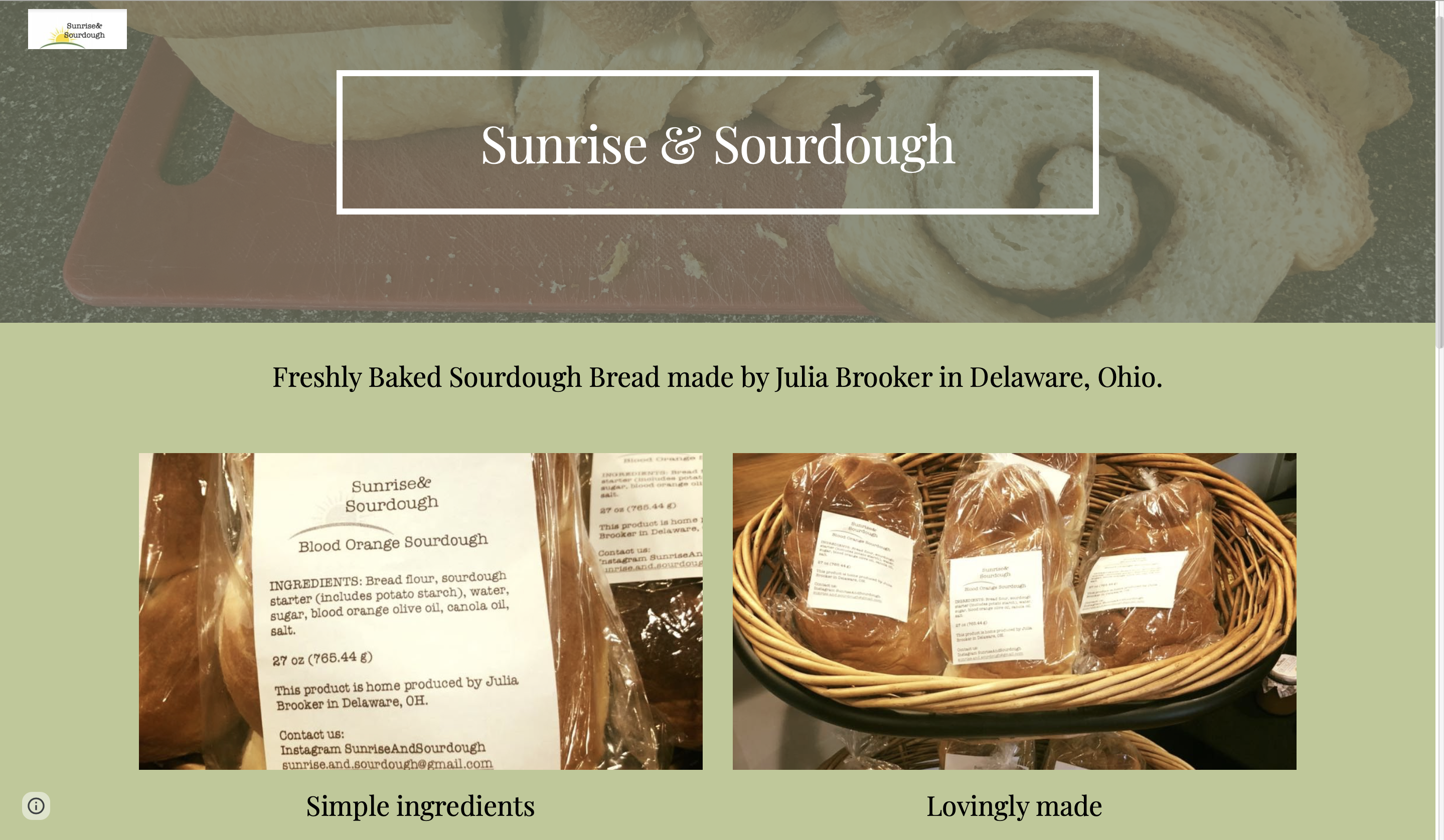 Screenshot of Bread Website